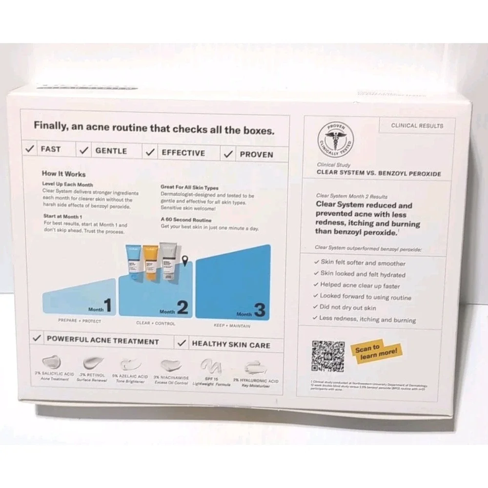 Geologie Clear System Month 2/level 2 Acne treatment Skincare System 3pc - New
